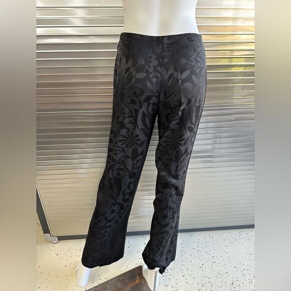 Lolita Lempicka Premier Floral Black Pant Wide Leg Silk Small - Picture 7 of 10